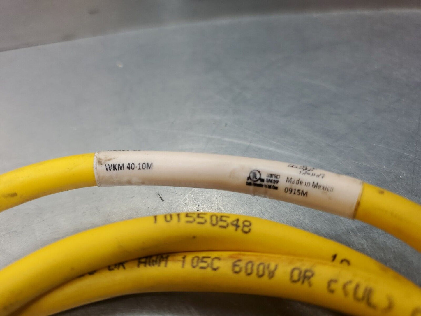 Turck WKM-40-10M (Cut to 3FT) PLC Cable.                                      5D