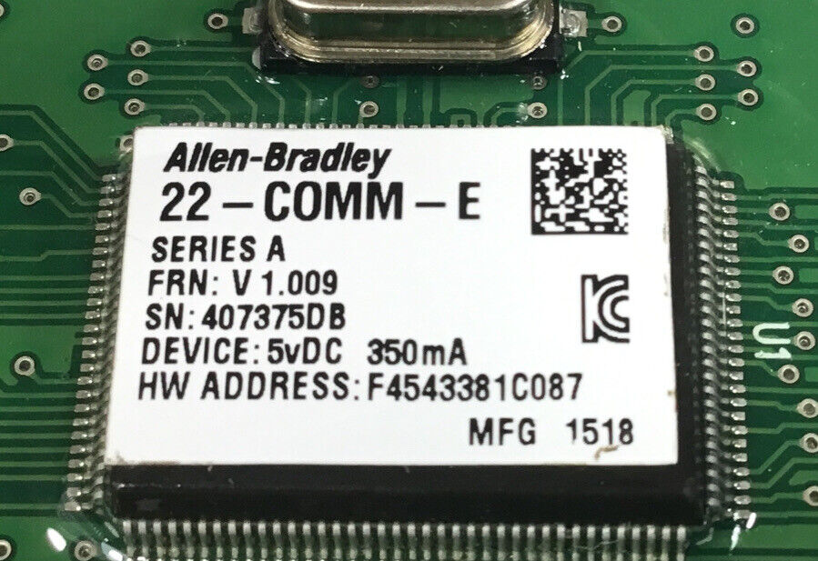Allen-Bradley  22-COMM-E /A  Ethernet/IP Adapter FRN: V 1.009  3B-23