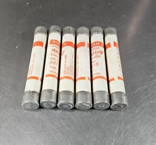 GOULD SHAWMUT A6Y15 Form600 TYPE 1  15 AMPS, Lot of 6.                  Loc4E-18