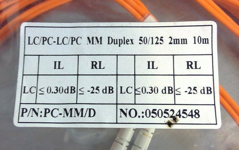 Monoprice - P/N: PC-MM/D - No. 050524548 Ethernet Optic Cord                  5E