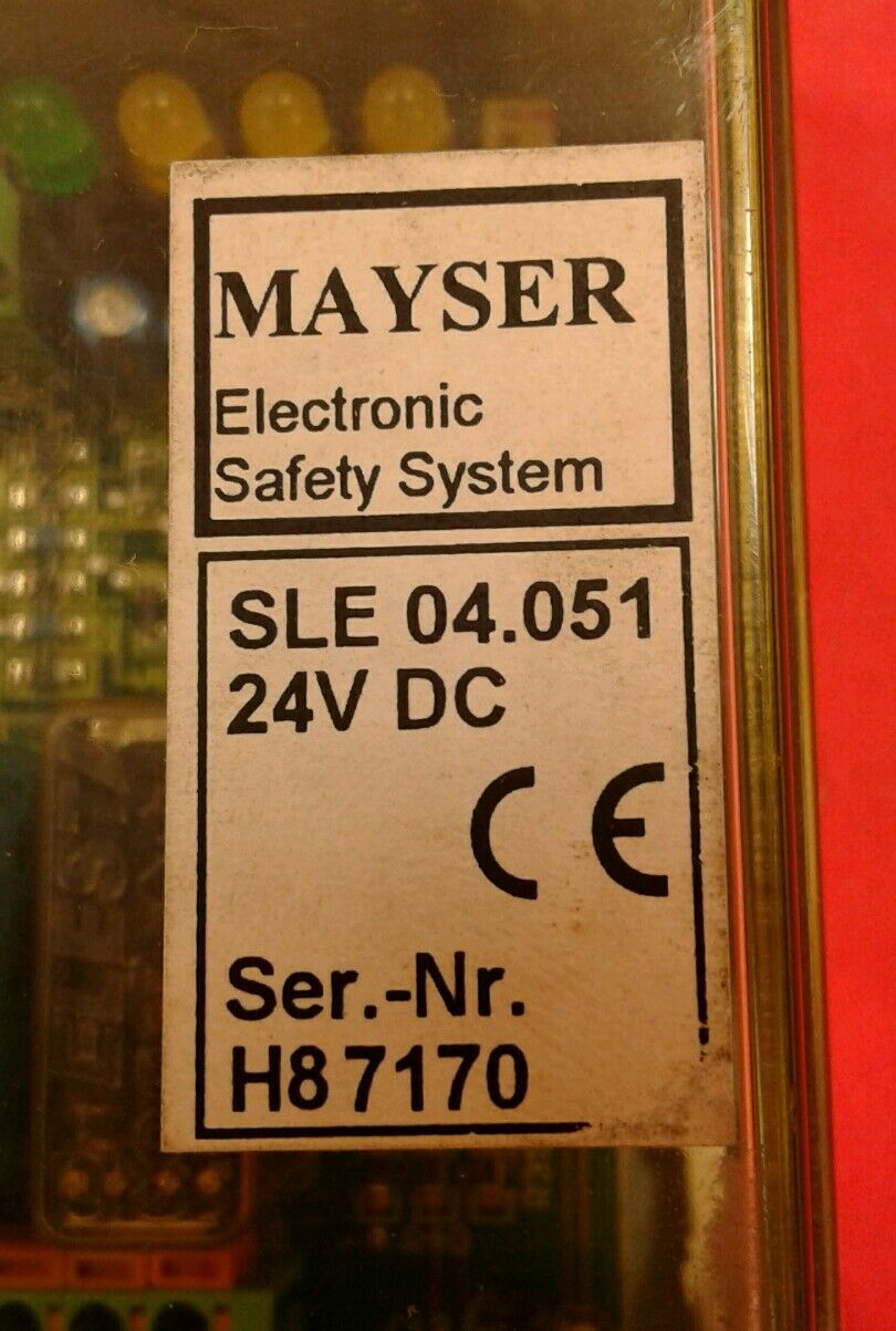 Mayser Safety Control Unit Board/Card W/Enclosure, SLE 04-051, 24VDC  5B