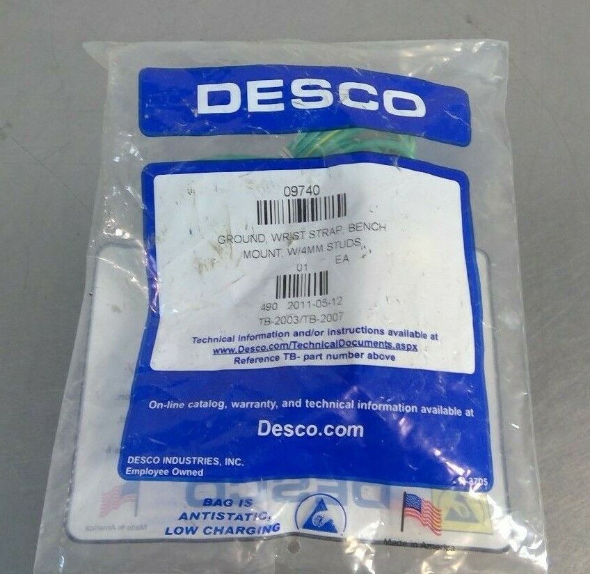 Desco - 09740 - Wrist Strap Ground Bench Mount W/4MM Studs                    5D