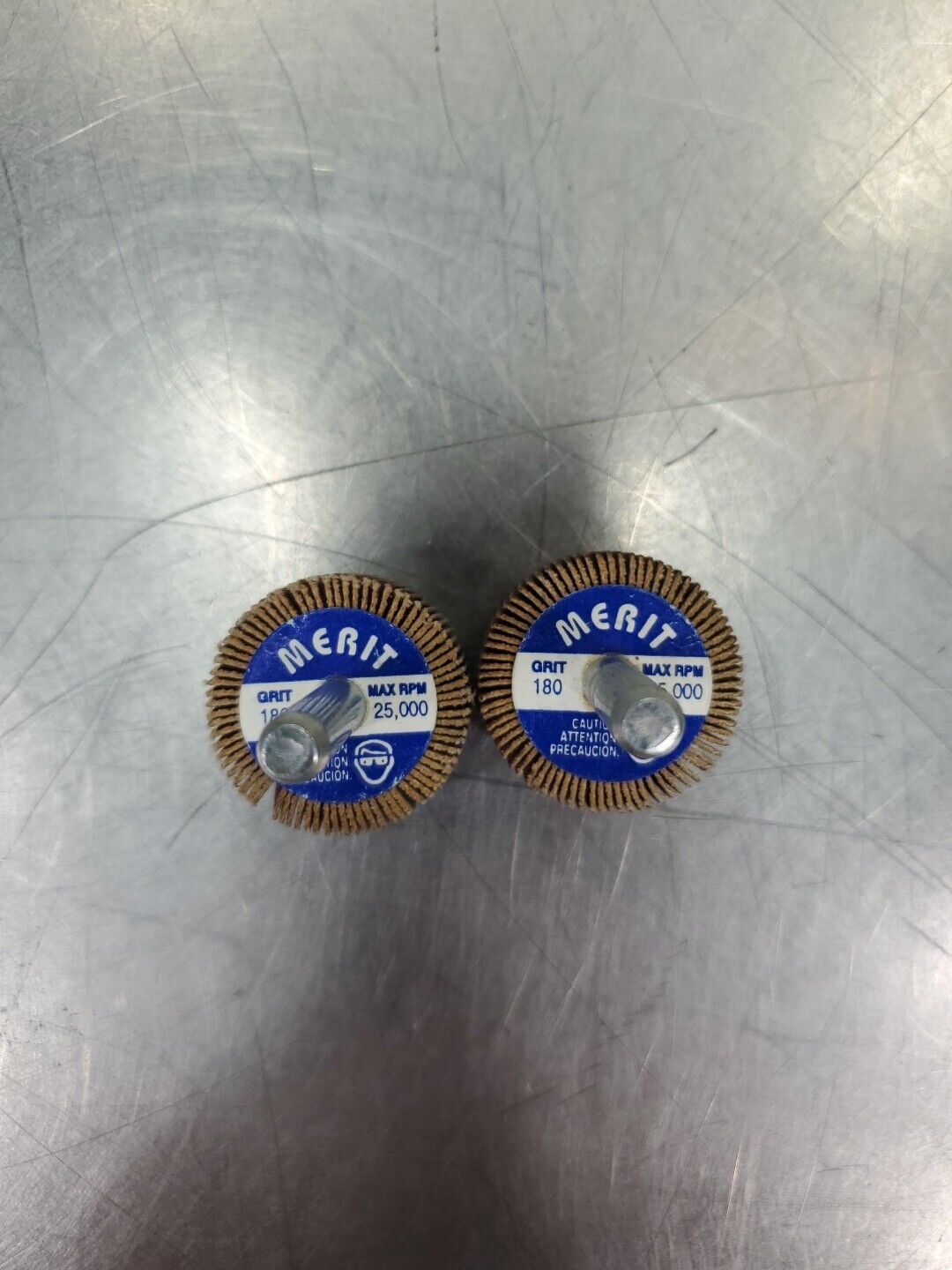 Merit Micro Mini Flap Wheel 3/4" x 3/16" x 1/8" 180 Grit - Lot of 2.       5E-16