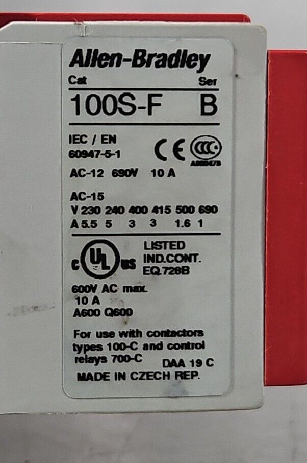 Allen-Bradley  100S-C09DJ404C  Ser A (Complete Devic) Safety Contactor.    4E-17