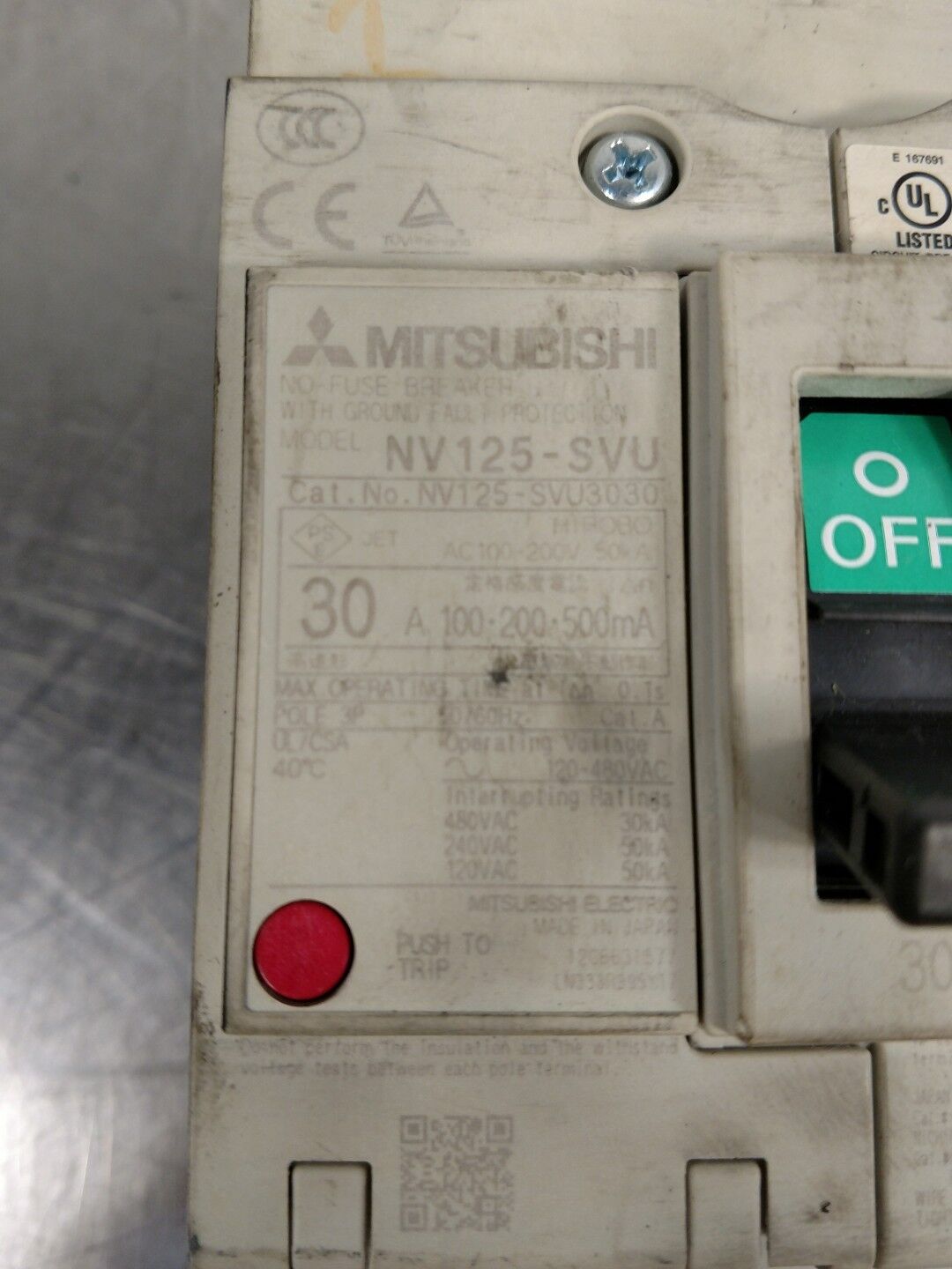 MITSUBISHI 30AMP NO-FUSE BREAKER  NV125-SVU3030 4D