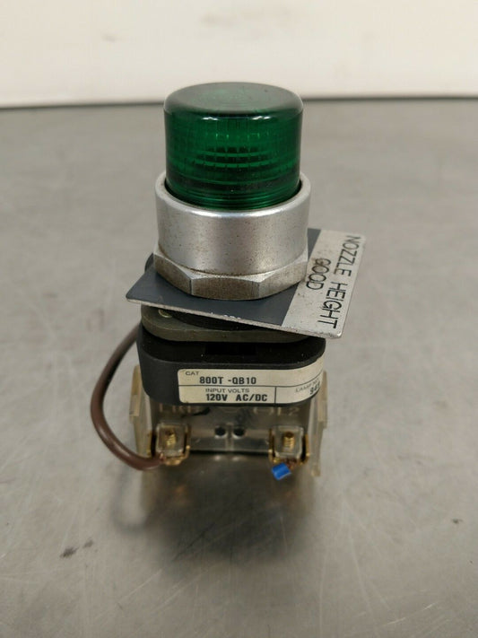 Allen Bradley 800T-QB10 Green Illum. Pushbutton Lamp 6A