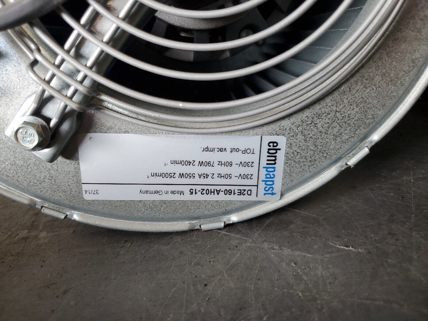 Duo EBMPAPST D2E160-AH02-15 Centrifugal Fans Setup.                           1D