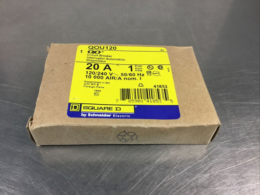 Square D QOU120, 20 Amp, 120/240 Volt, 1 Pole, Breaker.  4E-8
