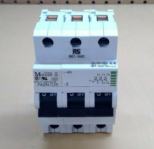 Klockner Moeller FAZN C25 -3 3 Pole Circuit Breaker                           4D