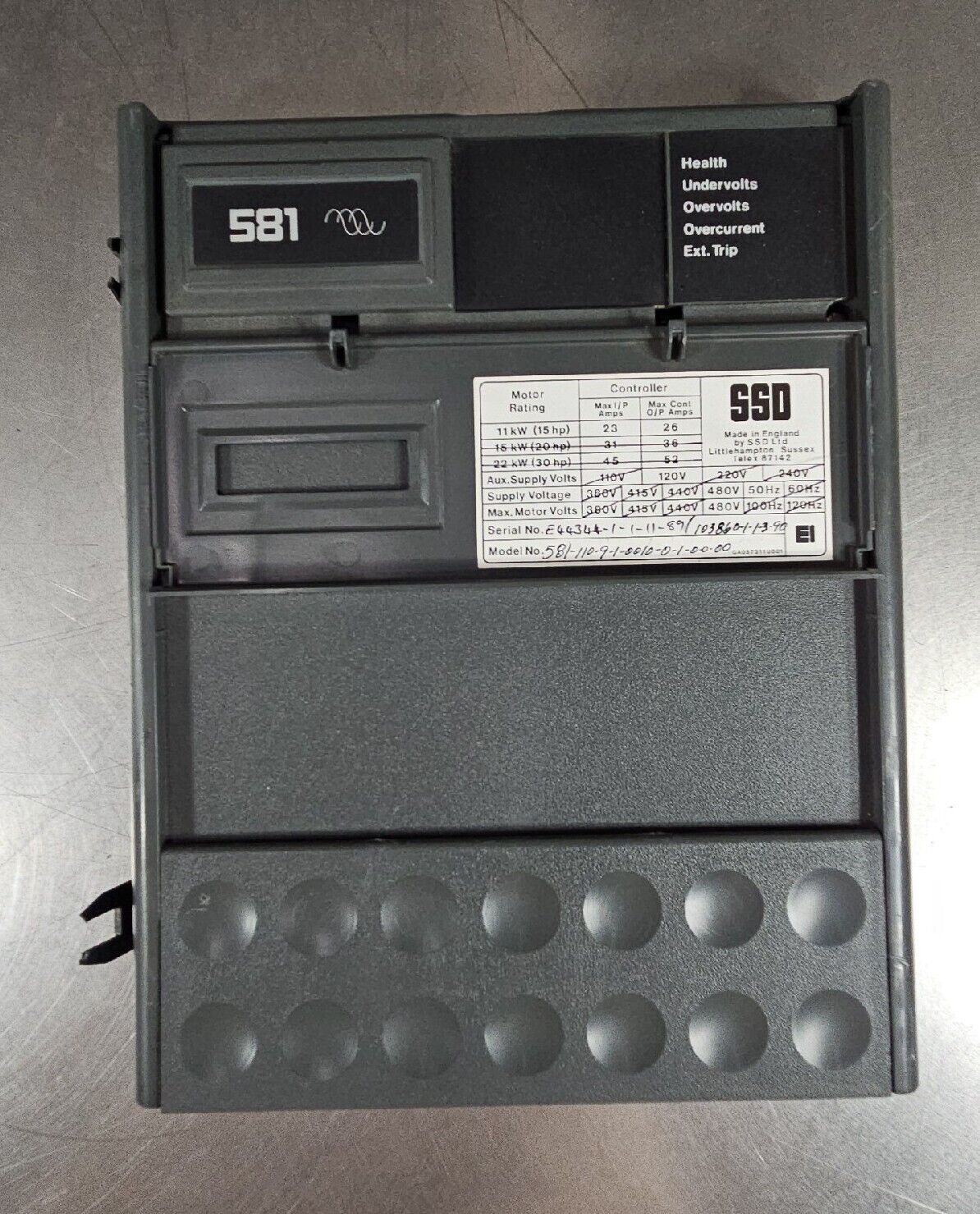 SSD 581 (581-110-9-1-0010-0-1-0-0-00) CONTROL BOARD.                      Loc 2E