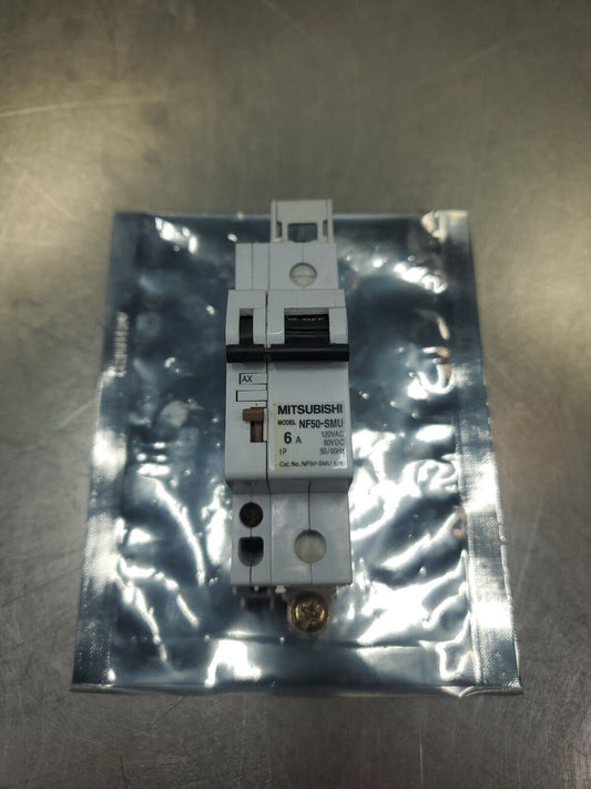 Mitsubishi Electric NF50-SMU 6A Breaker w/AX-05SMU Module.                  4E-8