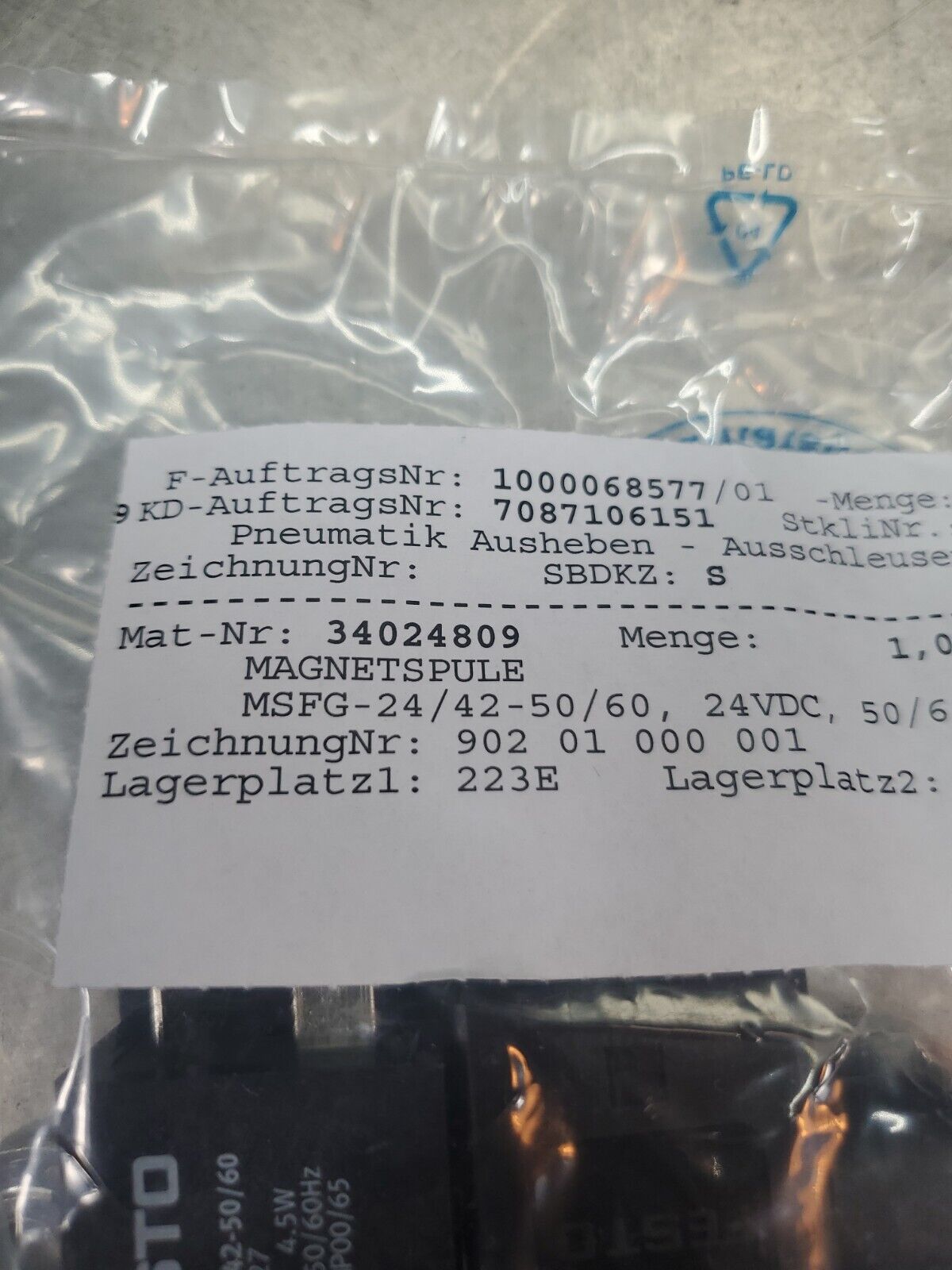 FESTO MSFG-24/42-50/60 (34024809) 24VDC Module.                              6-E