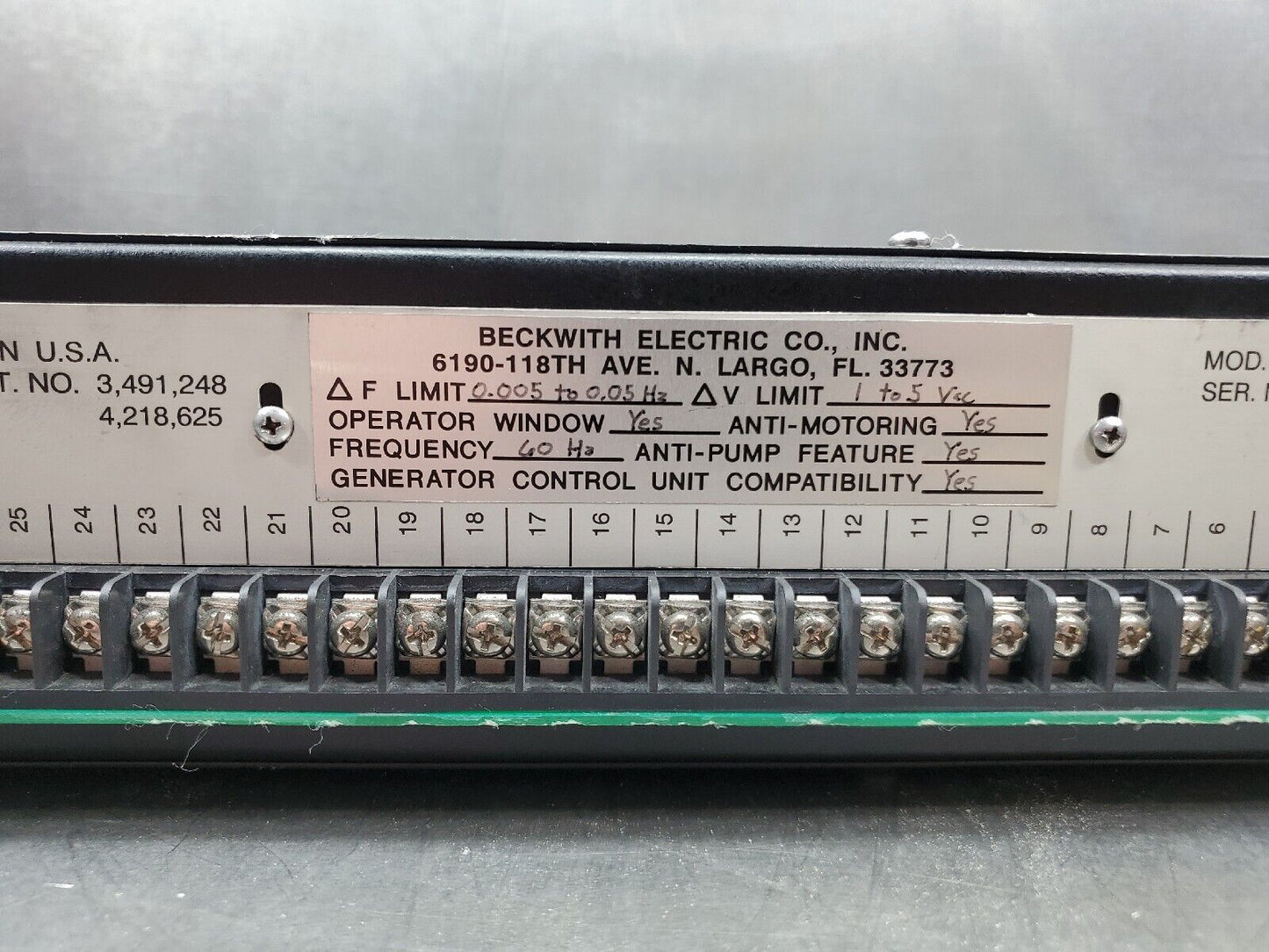 BECKWITH ELECTRIC M-0193B SYNCROCLOSER UNIT.                                3C