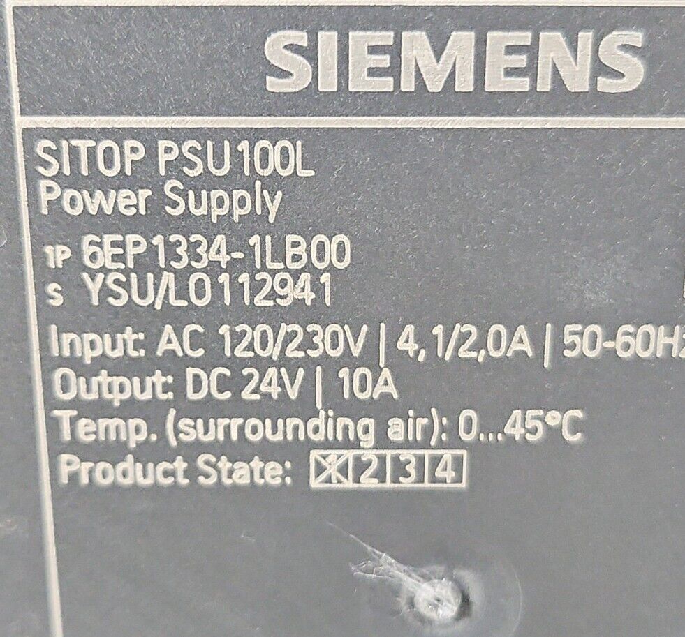 Siemens 6EP1334-1LB00 SITOP PSU100L Power Supply.                          4E-22