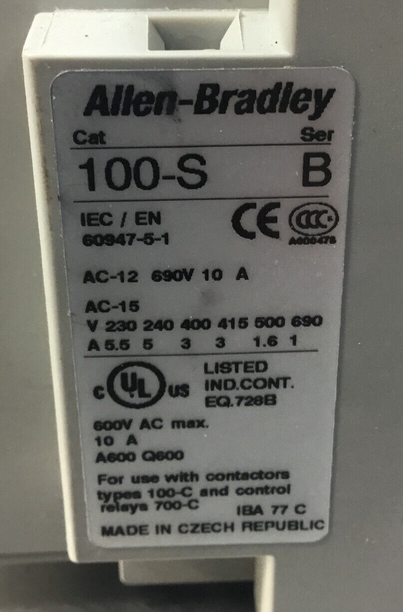 Allen Bradley Contactor  100-C37EJ10 /C  +  100-S /B  24VDC Coil    4C