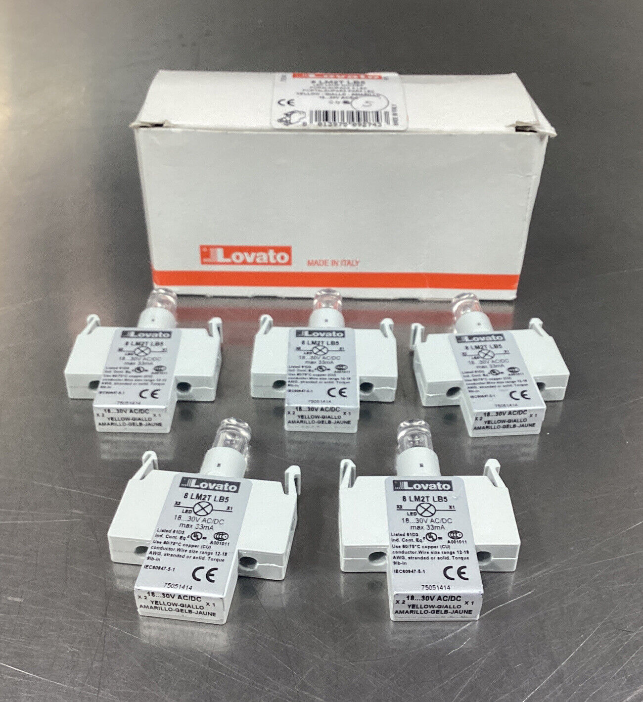 Lovato  8 LM2T LB5  LED Lamp Holder (Box Of 5)       4E-19