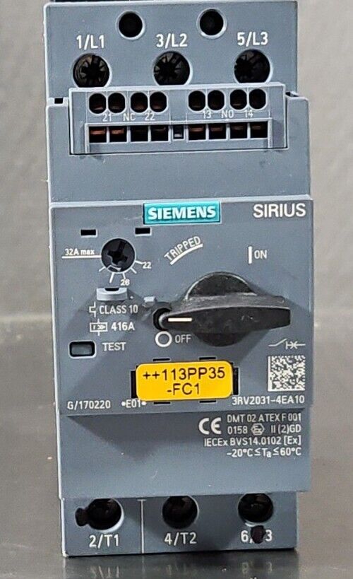 SIEMENS SIRIUS 3RV2031-4EA10 MOTOR CONTROLLER CIRCUIT BREAKER.             4E-18