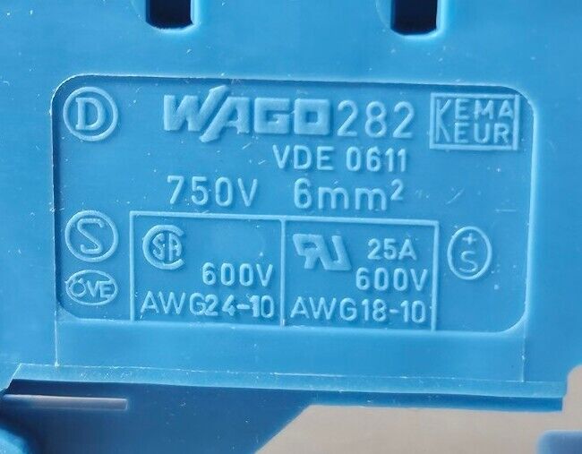 WAGO 282-104 Screwless Clamping Systems. Box with 21.                   Loc 3D-3