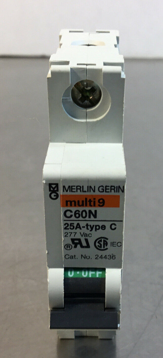 Merlin Gerin Multi9 C60N Circuit Breaker 25A Type C 277VAC.  4C