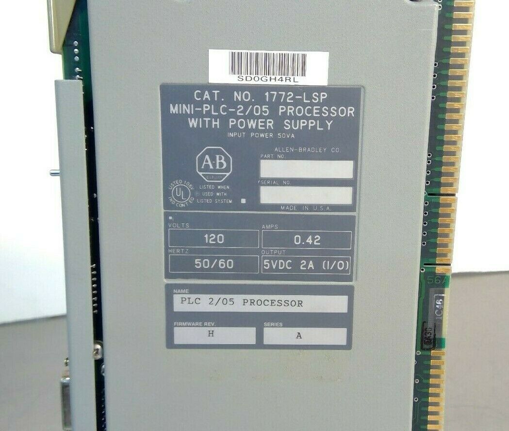 Allen-Bradley 1772-LSP Series A MINI-PLC-2/05 Processor w/ Power Supply    3D-11