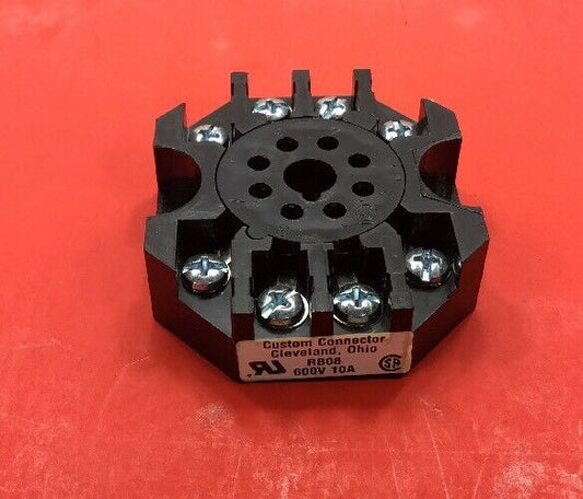 Custom Connector RB08 Socket Base Relay 600V 10A.  4B