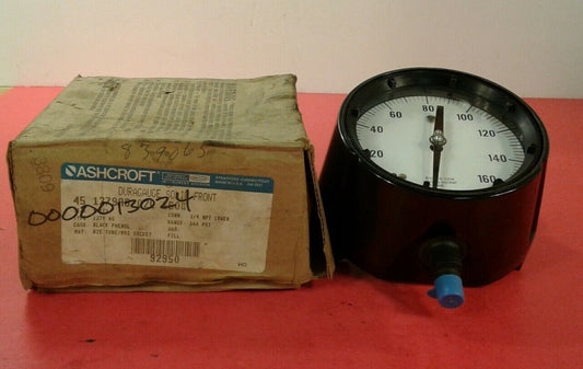 ASHCROFT 45 1279S 02L DURAGAUGE DIAL 0-160 PSI 1/4" NPT.  6B