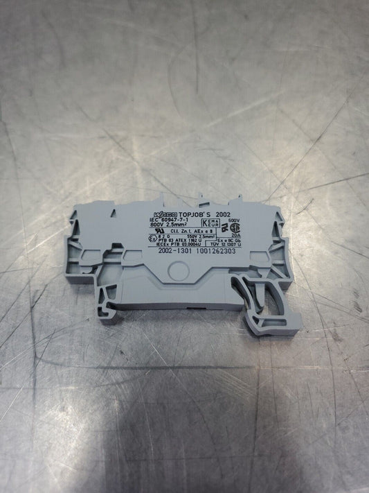 WAGO 2002-1301 3-CONDUCTOR THROUGH TERMINAL BLOCK.                          4D-8