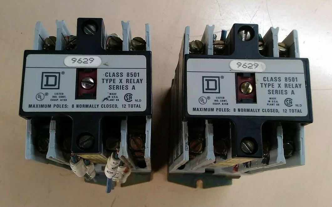 Square D Control Relay 8501X020 Ser. A W/ 8501XBR-02 & 8501XRB-11 Ser. A    4E-6