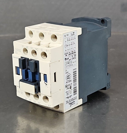Schneider CAD32 BD Square D Control Relay CAD32 BD w/ 24 VDC.          Loc 4E-26