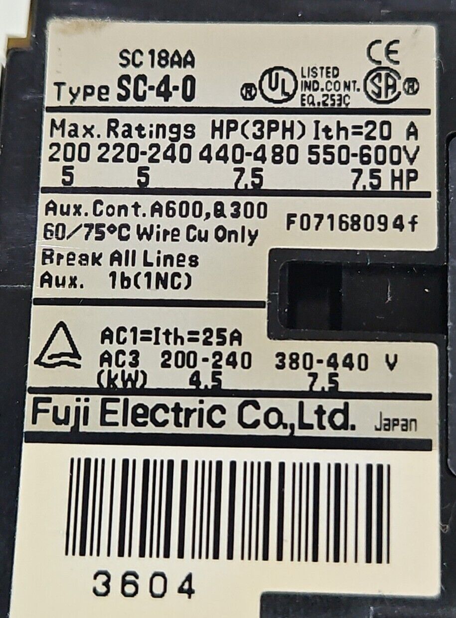 FUJI SC-4-0 (2) with TR-5-1N/3. Reversing Contact.                         4D-18