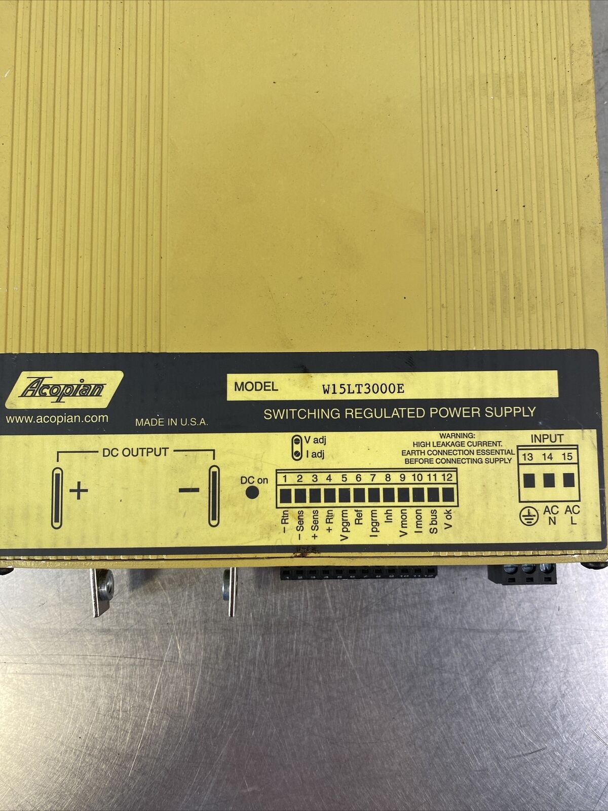 ACOPIAN  W15LT3000E  SWITCHING REGULATED POWER SUPPLY     4A