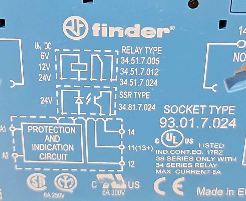 FINDER 93.01.7.024 RELAY SOCKET NSNP.                                3C-23
