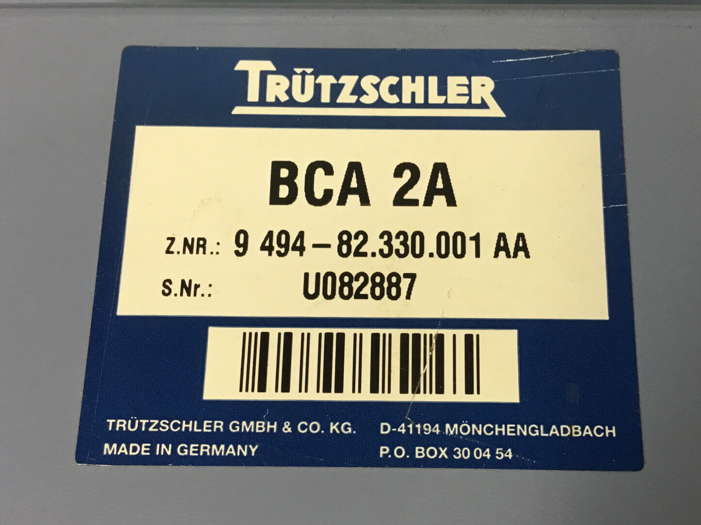 TRUTZSCHLER  BCA 2A  /  9 494-82.330.001 AA  CARDCOMMANDER TEXTILE EQ.   3E-24