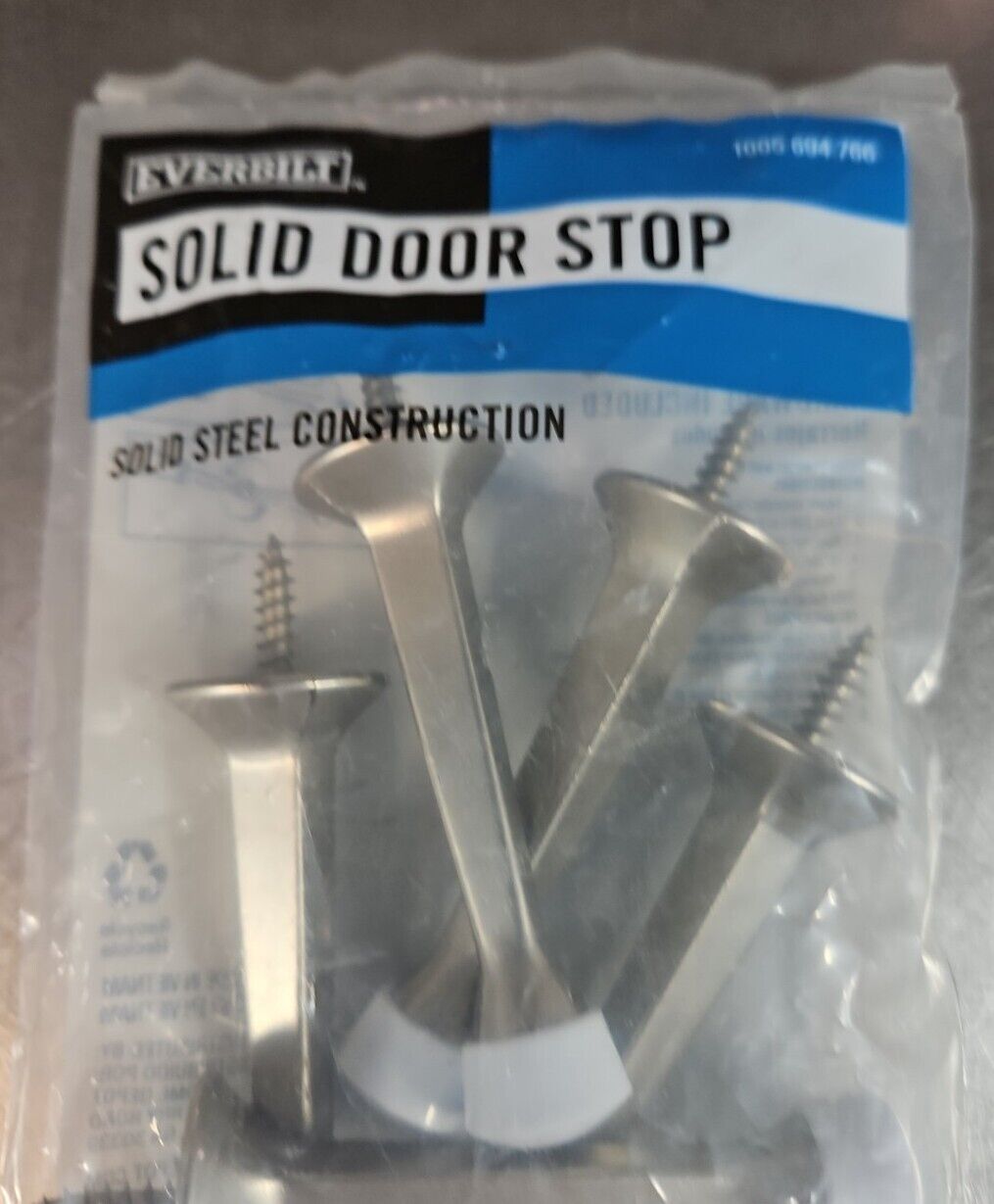 Everbilt Solid Door Stop Pack of 5 Satin Nickel 1005 694 766.              5E-16