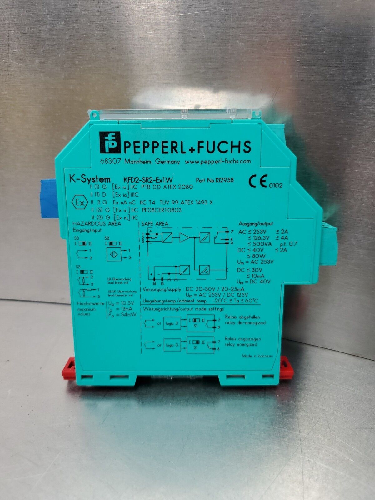 PEPPERL+FUCHS KFD2-SR2-EX1.W (132958) PLC MODULE.                          3E-36