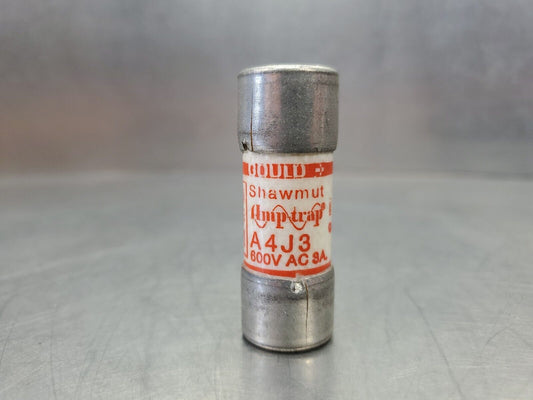 GOULD SHAWMUT Amp-Trap A4J3 FUSE, 600VAC 3AMP.                          4D-BOX#3