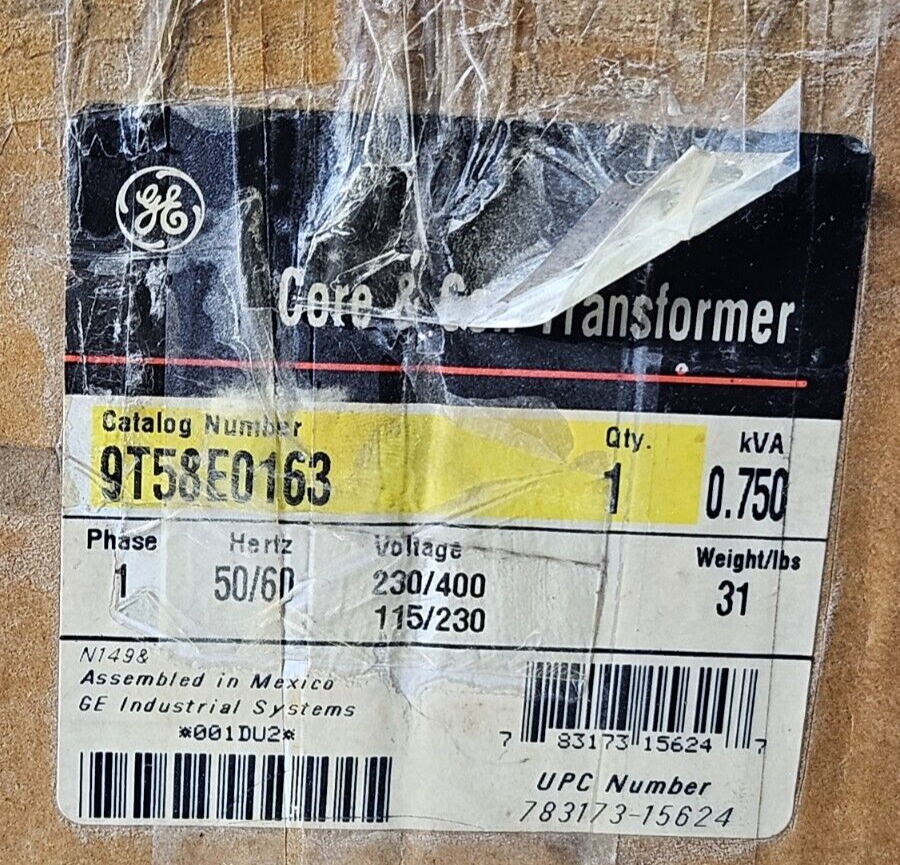 GE 9T58E0163 CORE & COIL TRANSFORMER.    Loc4F37
