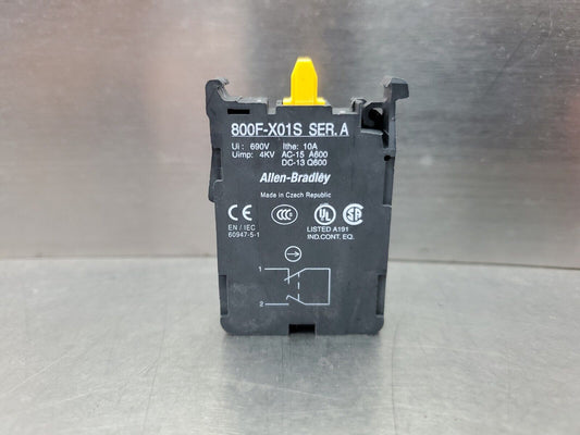 Allen Bradley 800F-X01S Ser. A 10A 690V Contactor Module.                   4E-8