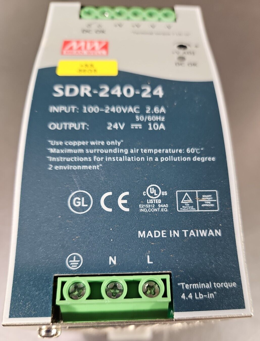 ‎MEAN WELL SDR-240-24 240W Power Supply                                Loc  4E-5