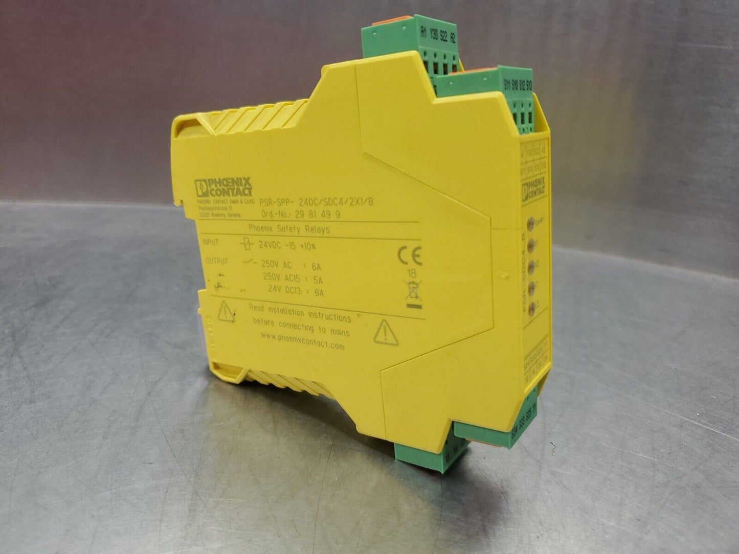 PHOENIX CONTACT PSR-SPP-24DC-SDC4-2X1/B Safety Relay (2981499)              3B-9