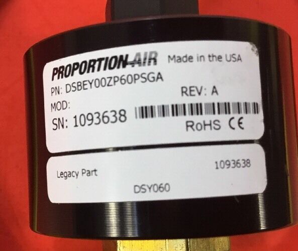 PROPORTION-AIR DSBEY00ZP60PSGA  REV A EXTERNAL PRESSURE TRANSDUCER    6C
