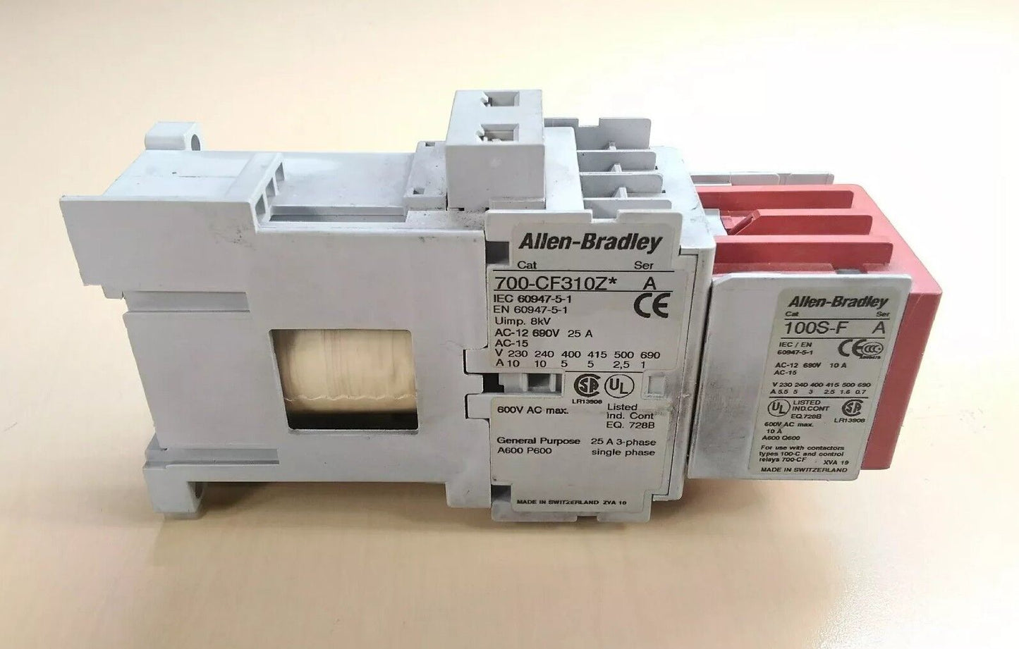Allen Bradley 700-CF310Z /A Safety Control Relay with 100S-F /A          4E-6