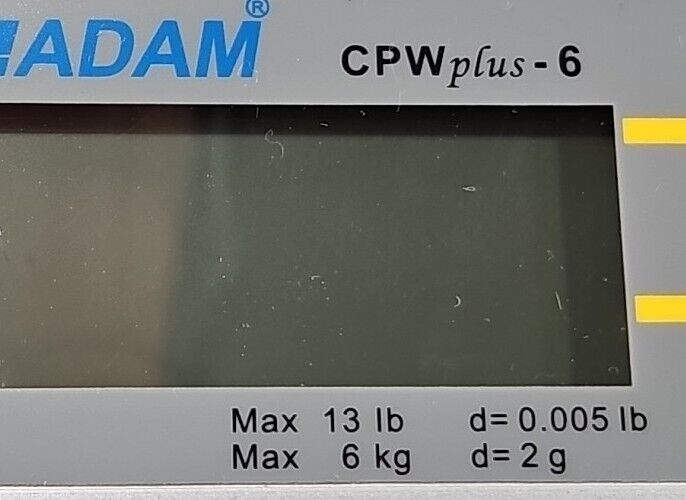 ADAM EQUIPMENT - CPW Plus-6 Scale - 13-Lb. Capacity Model.                 Loc2F