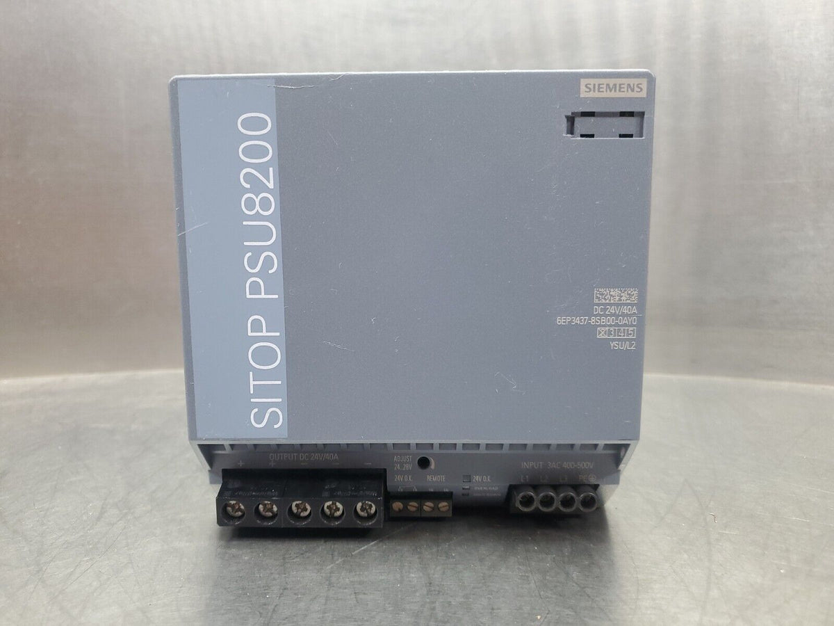 Siemens SITOP PSU8200 (6EP3437-8SB00-0AY0) 24VDC 40A Power Supply.          4B-2
