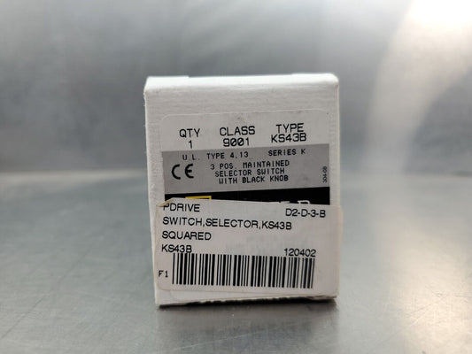 Square D 9001KS43B Ser K 3-Position Selector Switch.                       4B-25