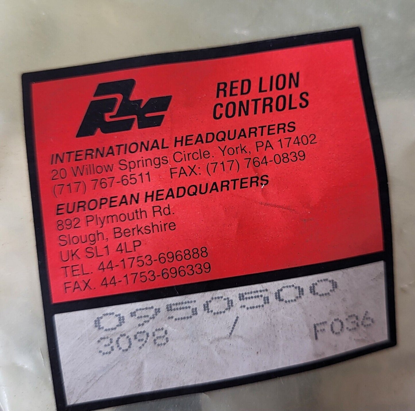 E RED LION 0950500 hub type sensing gear.      Loc4E26