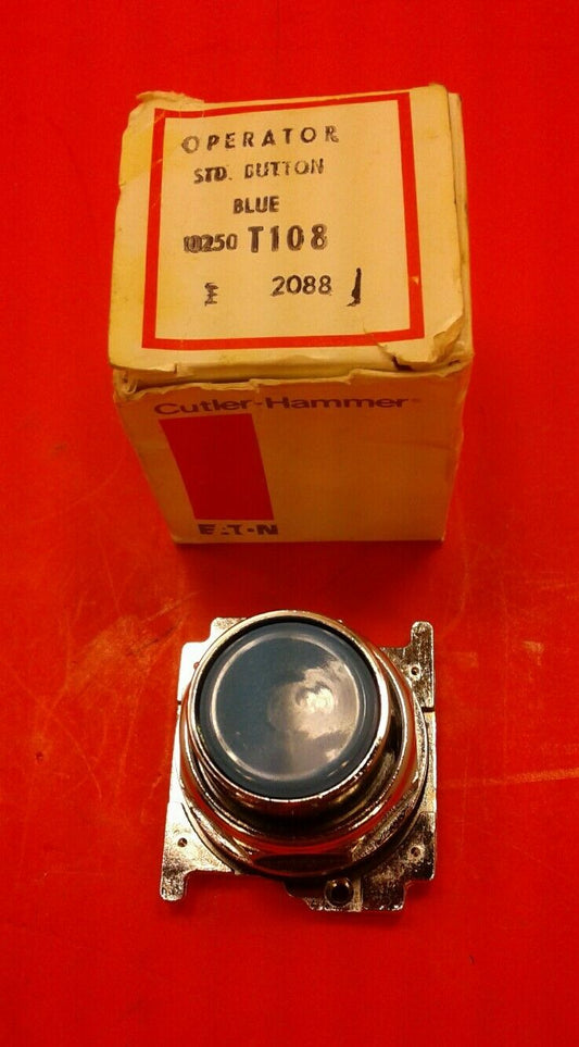 CUTLER-HAMMER 10250T108 Non-Illum Push Button, 30mm, Blue Std.    4A