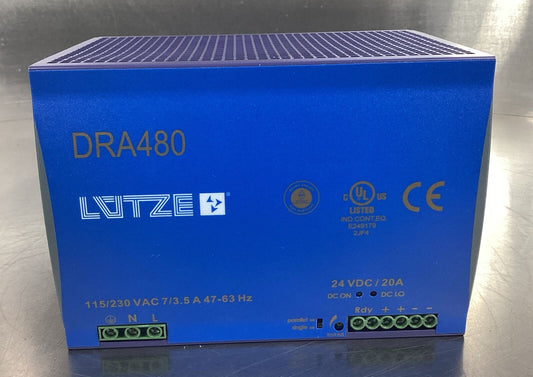 Lutze  DRA480-24A  Power Supply Out: 24VDC 480W       4C-17