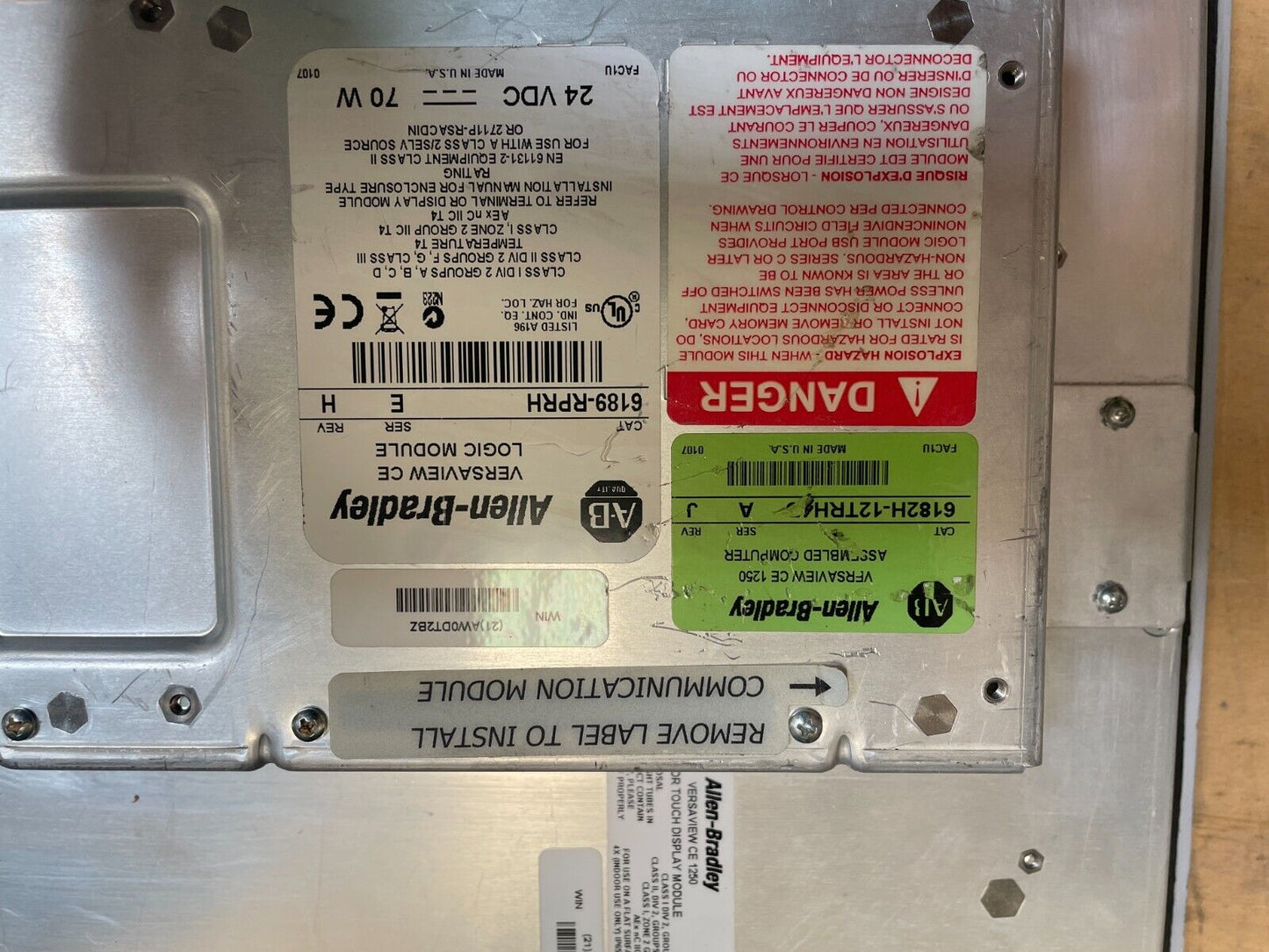 Allen Bradley VersaView CE 1250H 6189-RDT12C Color Touch 12.1" Display Module