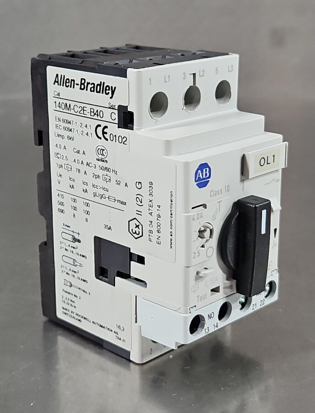 Allen Bradley 140M-C2E-B40 Ser C Circuit Breaker.                          4C-23